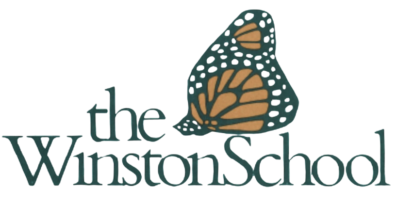 Original logo of The Winston School in Dallas, Texas. It features a monarch butterfly and the school name.